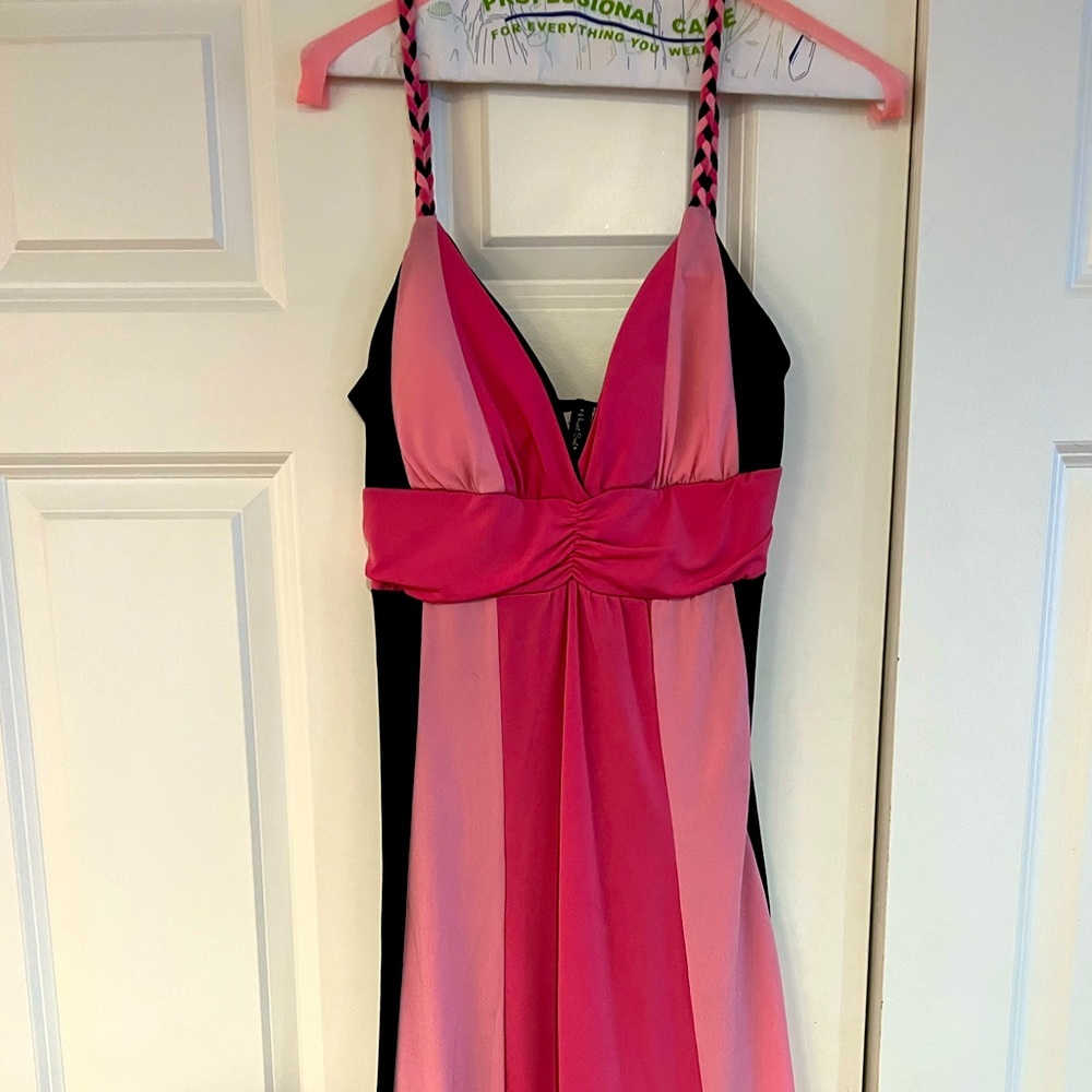 Black pink party dress